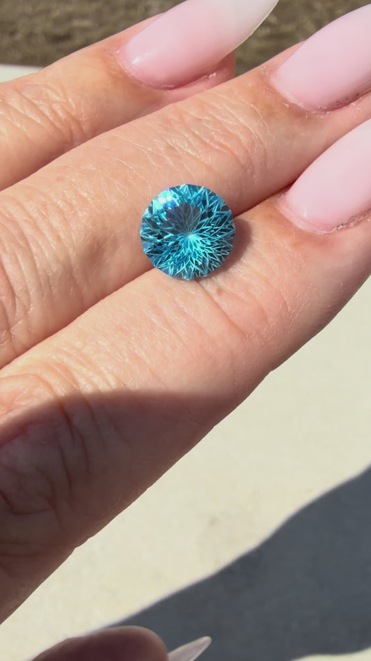 Natural Topaz Round Ashoka Cut - 10 mm Long