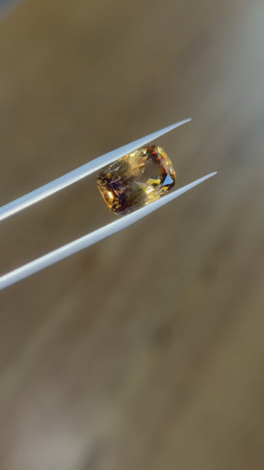 10.40ct Cushion Cut Natural Brown Zircon