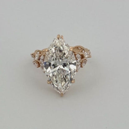 The Jackie - Marquise Lab Grown Diamond in 14k Yellow Gold Vine Engagement Ring