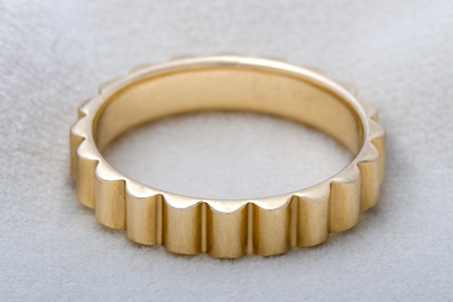 The Penelope - 4mm Wedding Band with a Sculpted, Wave-Like Texture
