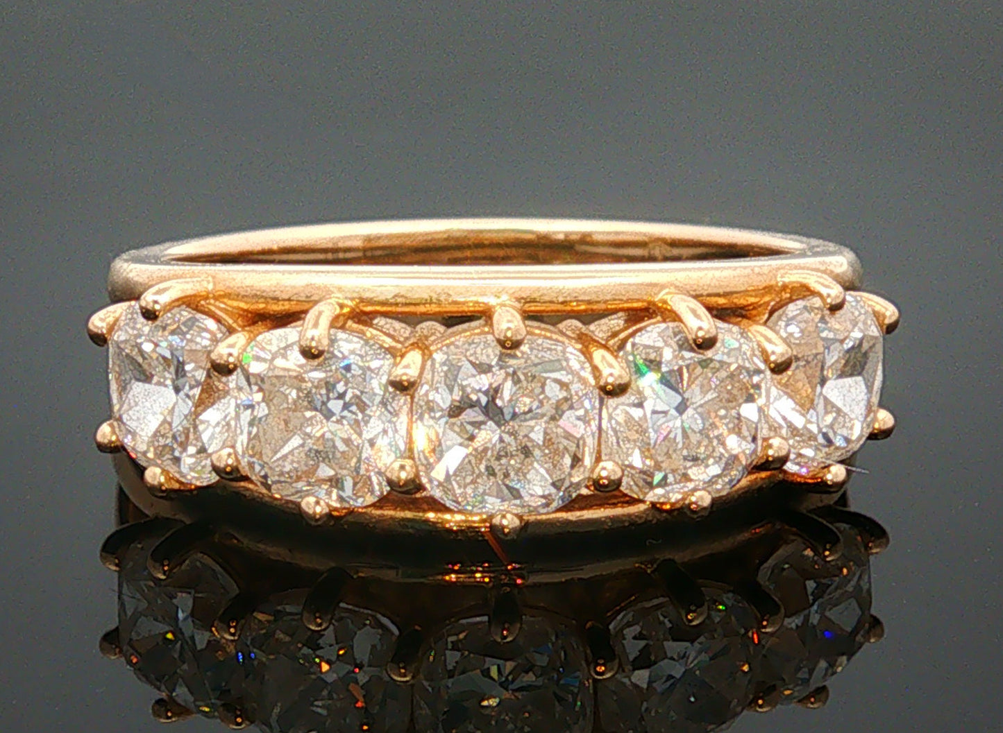 The Shannon Band - Vintage-Inspired Five Cushion-Cut Lab-Grown Diamonds - 3.5ctw