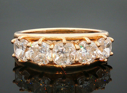 The Shannon Band - Vintage-Inspired Five Cushion-Cut Lab-Grown Diamonds - 3.5ctw