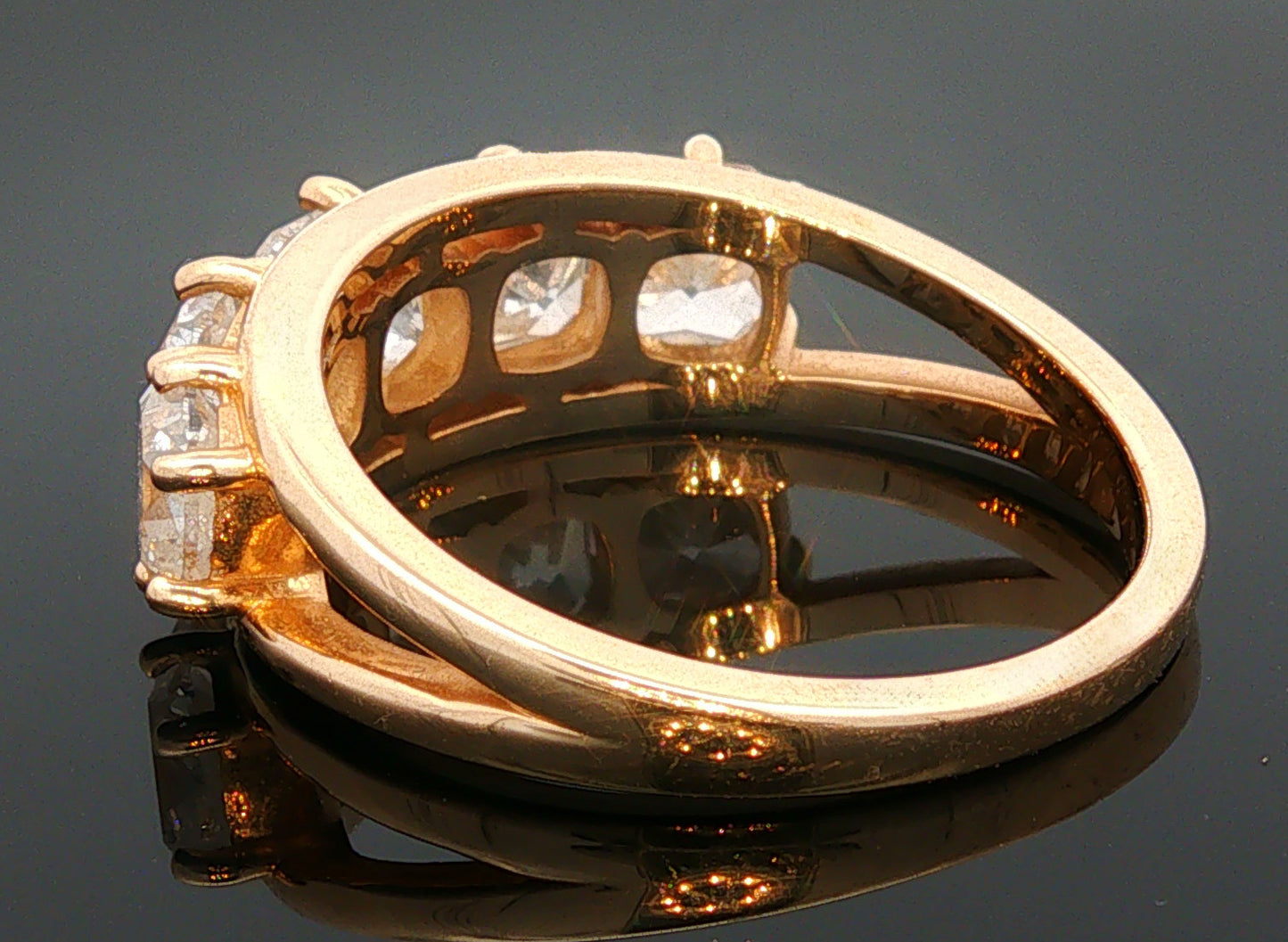 The Shannon Band - Vintage-Inspired Five Cushion-Cut Lab-Grown Diamonds - 3.5ctw