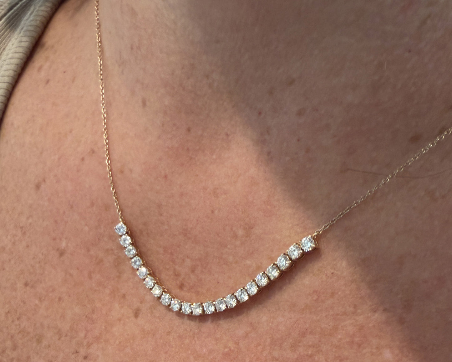 3.0ctw Lab-Grown Diamond Partial Tennis Necklace