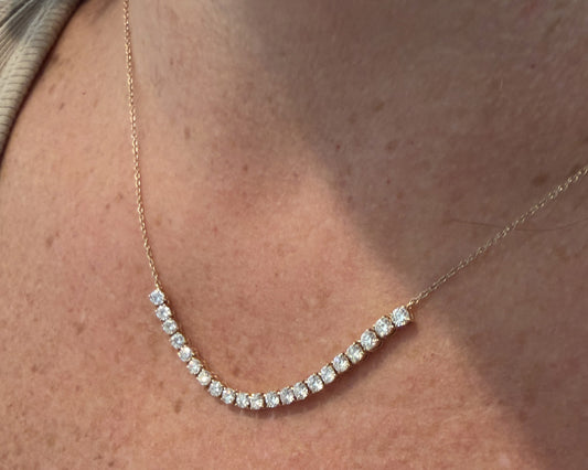 3.0ctw Lab-Grown Diamond Partial Tennis Necklace