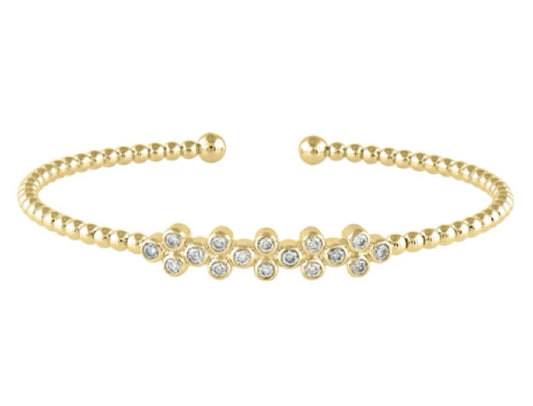 1/2 ctw Natural Diamonds Flexi Bangle Petals Bracelet